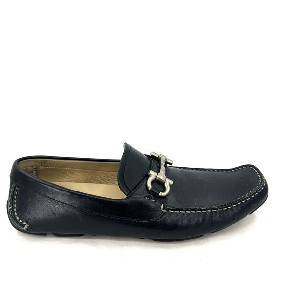 Salvatore Ferragamo Horsebit Black Leather Driving Loafers Men’s 8 D - Picture 5 of 10